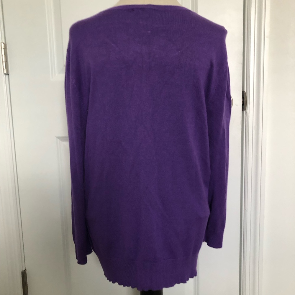 Halogen Purple Button Front Cardigan - image 2